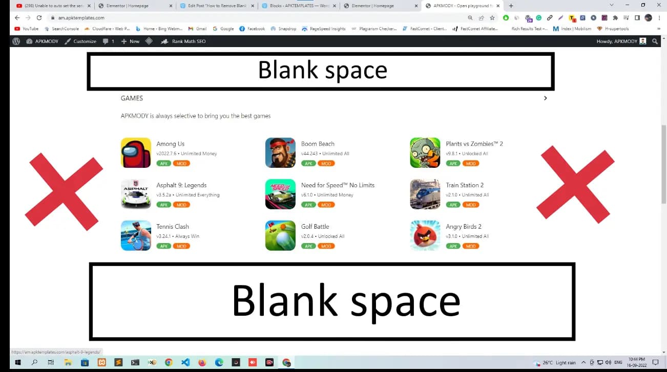 How to Remove Blank spaces on APKMODY Theme